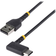 StarTech fot USB A C laddningskabel, rät vinkel USB-C-kabel 2.0 robust Aramidfiber, 3A 0.3m