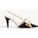 Valentino Garavani Bowow 85 Grosgrain Leather Slingback Pump - Nero/Silver/Old