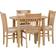 SECONIQUE Oxford Extending Natural Oak/Mink Dining Set 80x105cm 5pcs