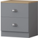 Fwstyle Esher Matt Grey/Oak Bedside Table 39x40cm