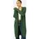 Yumi Green Cable Knit Edge To Edge Long Cardigan With Pockets