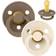 Bibs Colour Pacifier Latex Round Size 2 2-pack Dark Oak/Ivory