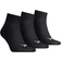 Puma Plain Quarter Unisex Socks 3-pack - Black