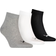 Puma Plain Quarter Unisex Socks 3-pack - Black/Grey