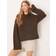 Gina Tricot Folded Sleeve Knitted Sweater - Brun