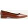 Faux Leather Pointed Toe Ballet Flats - Brown