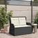 vidaXL with Cushion Black Poly Rattan Garden Bench