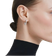 Swarovski Matrix Round Cut Hoop Earrings - Silver/Transparent/White