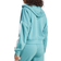 adidas Women Essentials 3 Stripes French Terry Quarter Zip Hoodie - Powder Teal/White