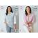 King Cole Pattern Ladies V-Neck Sweater 6379