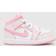 Jordan 1 Mid Girls Toddler Trainers - White Pink