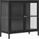 House Nordic Dalby Black Glass Cabinet 80x80cm