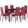 vidaXL 7-piece Burgundy/Black Dining Set 60x120cm 7pcs