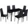 vidaXL 7-piece Black Dining Set 60x120cm 7pcs
