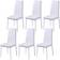 vidaXL 7-piece White/Black Dining Set 60x120cm 7pcs