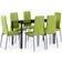 vidaXL 7-piece Green/Black Dining Set 60x120cm 7pcs