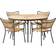 Skargaarden Kerteminde Ø110cm - Teak/Anthracite Havemøbelsæt, 1 borde inkl. 4 stole
