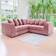 Furnishings For Less UK Ferguson Pink 5 Seater Fabric Corner L Shaped Jumbo Cord Sofa
