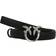 Pinko Thin Love Birds Leather Belt 2cm - Black