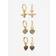 MOOD Antique Gold Resin Heart Huggie Earrings - Metallic