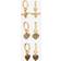 MOOD Antique Gold Resin Heart Huggie Earrings - Metallic