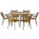 Skargaarden Kerteminde Ø130cm - Teak/Green Havemøbelsæt, 1 borde inkl. 6 stole