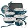 Rachael Ray Create Delicious Teal Shimmer Cookware Set with lid 13 Parts