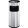 Durable Waste Basket Metal with Ashtray Round 7L Silver