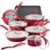 Rachael Ray Create Delicious Red Shimmer Cookware Set with lid 13 Parts