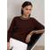 Reiss Anne Colour Block Wool Blend Jumper - Burgundy/Tan