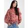 New Look Plus Size Pink Floral Trim Ruffle Trimmed Blouse - Pink