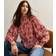 New Look Plus Size Pink Floral Trim Ruffle Trimmed Blouse - Pink