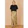 Yumi Gold Satin Midi Skirt New Look -