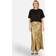 Yumi Gold Satin Midi Skirt New Look -