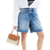 River Island Petite Longline Bermuda Shorts - Blue Denim