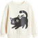 H&M Printed Brushed Inside Sweatshirt - Cream/Cat (1305880008)