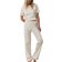 H&M Dame Hjerter Natsæt I Jersey - Creme/Sort