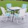 Garden Square Glass Table Folding Chairs 70 cm Patio Dining Set