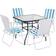 Garden Square Glass Table Folding Chairs 70 cm Patio Dining Set