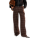 H&M Wide Tailored Trousers - Dark Brown/Checked