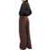 H&M Wide Tailored Trousers - Dark Brown/Checked