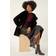 Roman Faux Fur Longline Coat - Black