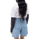 Mango Marina Rolled Hem Denim Shorts - Open Blue