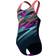 Speedo Girls' Digital Placement Splashback Swimsuit - Dark Teal/Coral