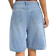 Shein Teen Girls Y2K Fashion Loose Baggy Long Shorts - Light Wash