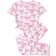 Shein Girls Cute Bow & Heart Printed Contrast Color Round Neck Sleepwear