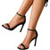 Shein French Style Pointed Toe Solid Color Stiletto Sandals - Black