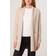 Blue Vanilla Light Brown Fluffy Fleece Open Midi Cardigan -