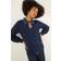 Roman Faux Pearl Collared Keyhole Knit Jumper - Navy