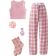 Shein Casual Teen Girl Classic Plaid Pants And Solid Sleeveless Vest Homewear Set
